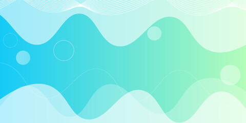 Modern banner background. full color, bright blue green gradation, wave eps 10