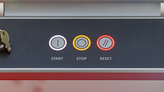 Start Stop Reset Buttons Machine Control Panel Power