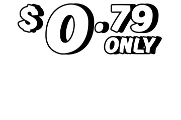 Promotional price tag $0.79 Only in bold white on transparent background. Perfect for advertising, sale banners, product promotion, discount labels, retail marketing, and e-commerce design