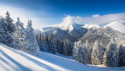 Snowy Mountains Winter Landscape Carpathian Ukraine