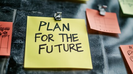 Plan for the future: goal setting and motivation concept with sticky notes
