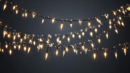 String lights twinkling against dark background in festive display