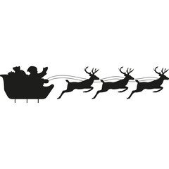 Flying Santa Silhouette