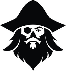 caribbean sea pirate face vector design
