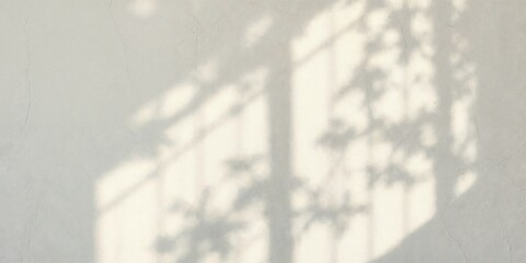 Cream stucco wall with fine cracks in soft overcast light, calm serene café ambiance morning