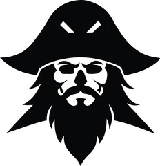 adventurous pirate character face vector art
