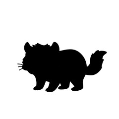 Silhouette of Tasmanian devil walking, fierce marsupial predator from Australia, black vector wildlife icon
