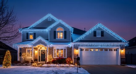 Christmas lights installation on house exterior for holiday season home decoration ideas and inspiration