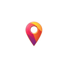 Vibrant Gradient Location Pin Icon Modern GPS Marker for Maps and Navigation
