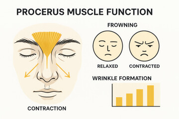 Fototapeta premium Procerus Muscle Function Illustration