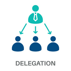 Delegation Silhouette Glyphs Color Blue With Green Concept Simple Style Design Vector