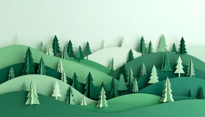 Paper art landscape
