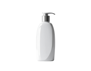 3D Plastic Shampoo Bottle with Flip Cap, Isolated on Transparent Background PNG