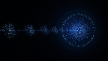 Abstract Floating Geometric Spheres Representing Global Data Network