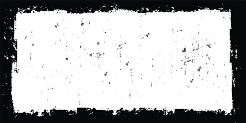 Grunge edge overlays set. Grunge punk frames with snow effect.  Rough black ink roller textures. Hand drawn black paint stamp on bright blue bg. Street art distress overlay. Lino ink grungy remains.