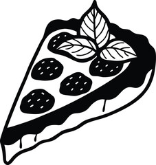 A vibrant vector illustration of a delicious pizza slice with melted