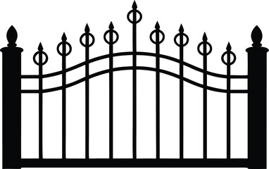 decorative steel fence panel vector design
