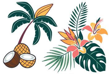 vector illustration of a tropical island