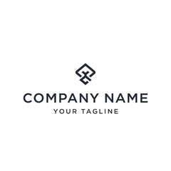 Minimalist abstract logo design with geometric shapes.