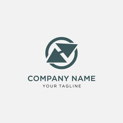 Logo design with upward arrows and dotted lines for business growth.