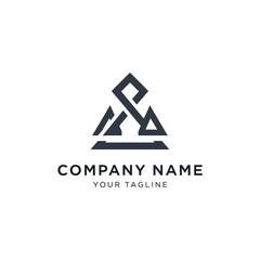 Logo design with upward arrows and dotted lines for business growth.