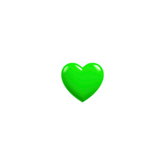 Obraz premium Vibrant Green Glossy Heart Shape on Transparent Background