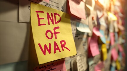 Colorful post-it wall displaying messages of hope and change