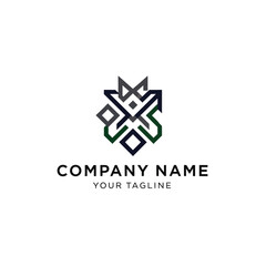 Logo design with upward arrows and dotted lines for business growth.