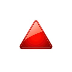 Glossy Red Triangle Warning Sign, Blank Template for Alert, Caution, or Danger Symbol