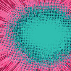 Sfondo astratto a puntini in stile pop art, sfumatura di colore turchese e rosa