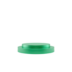Abstract Green Metallic Two-Tiered Pedestal Display Stand