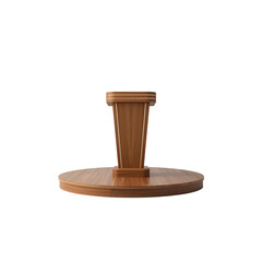 Elegant Wooden Podium on Circular Stage - 3D Render
