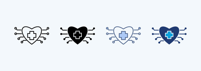 Digital Health Multiple Style Icon Collection