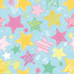 Sfondo astratto senza soluzione di continuità con stelle colorate