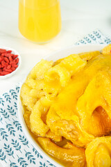 Fresh Fish Maw Chinese Delicacy with Goji Berries Traditional Asian Cuisine Ingredients