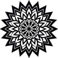 Abstract vintage floral vector snowflake ornament illustration with a winter seasonal pattern