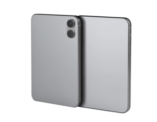 3D Smartphone with Dual Cameras Back View, Isolated on Transparent Background PNG