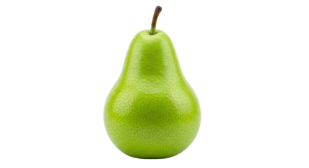Isolated, pear on a neutral backdrop, fresh green Anjou variety fruit, nutritious snack
