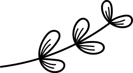 Simple Leafy Branch Drawing