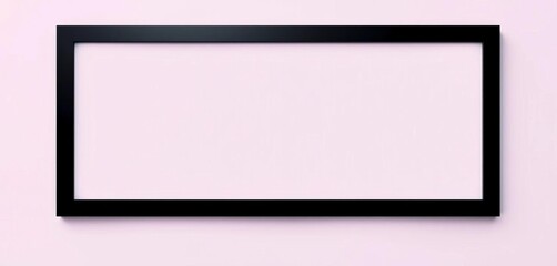 A stark, empty black picture frame against a plain background,  empty,  rectangle