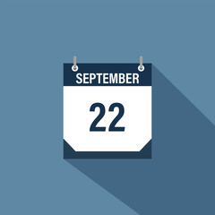22 September calendar September calendar vector illustration
