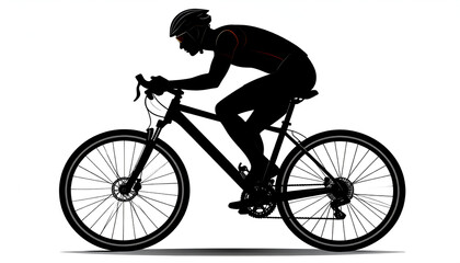Naklejka premium _Silhouette of cyclist riding bicycle, fitness lifestyle