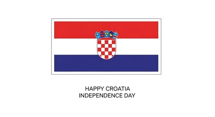 Naklejka premium Croatian Flag with Coat of Arms for Independence Day Celebration
