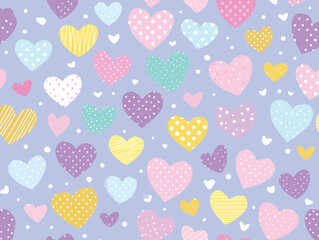 Sfondo con motivo a ripetizione di cuori stilizzati