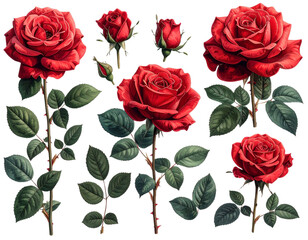 seamless pattern with red roses
