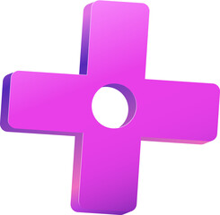 pink cross isolated on white