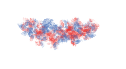 Abstract America Map splash in Red and Blue Colors with Artistic Smoke Cloud Effect