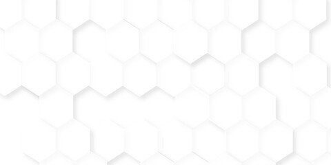 Fototapeta premium Modern white grid hexagon technology creative emboss light honeycomb polygonal web. abstract geometric science and mosaic tile with template texture background. 