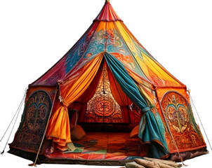 Whimsical Rainbow Tent with Decorative Patterns Transparent PNG