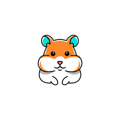Cute colorful hamster cartoon Logo Vector 